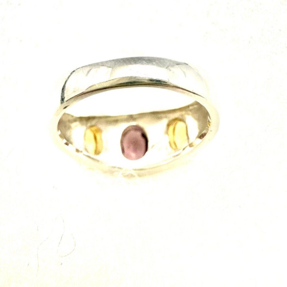 Amethyst and Citrine Sterling Silver Stamped 925 Ring Size 8.5 - Picture 5 of 6
